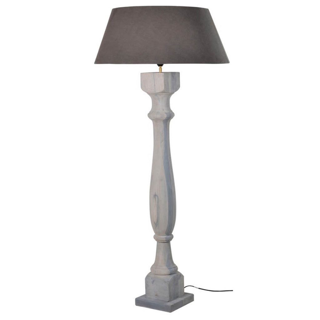 ARV009 Grey Wash Wooden Floor Lamp