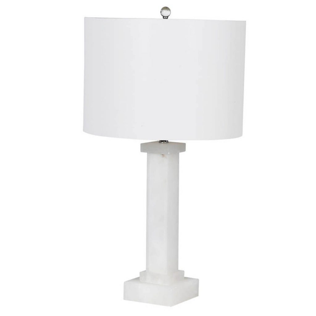 CTV051 Tall White Alabaster Table Lamp