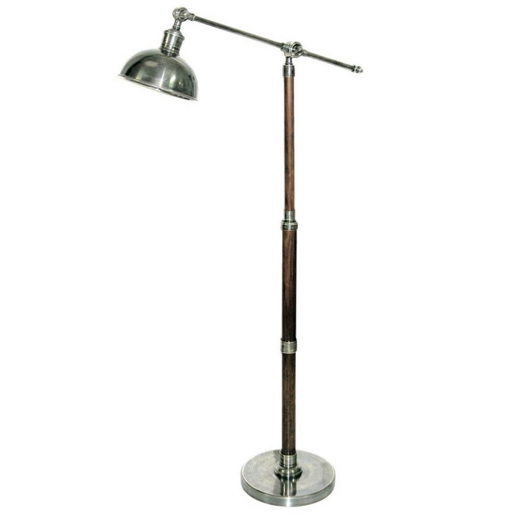 MTL003 Antique Style Silver Wood Floor Lamp