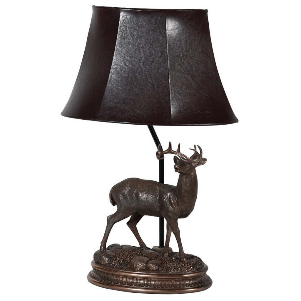 PY036 Brown Stag Study Lamp with Shade