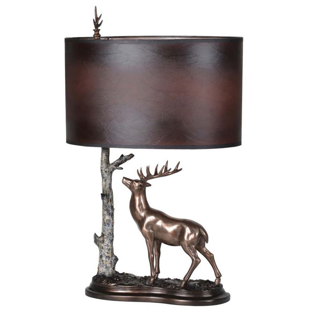 PY226 Stag and Tree Brown Table Lamp