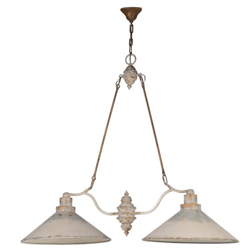 QFC051 Distressed Cream Double Ceiling Light