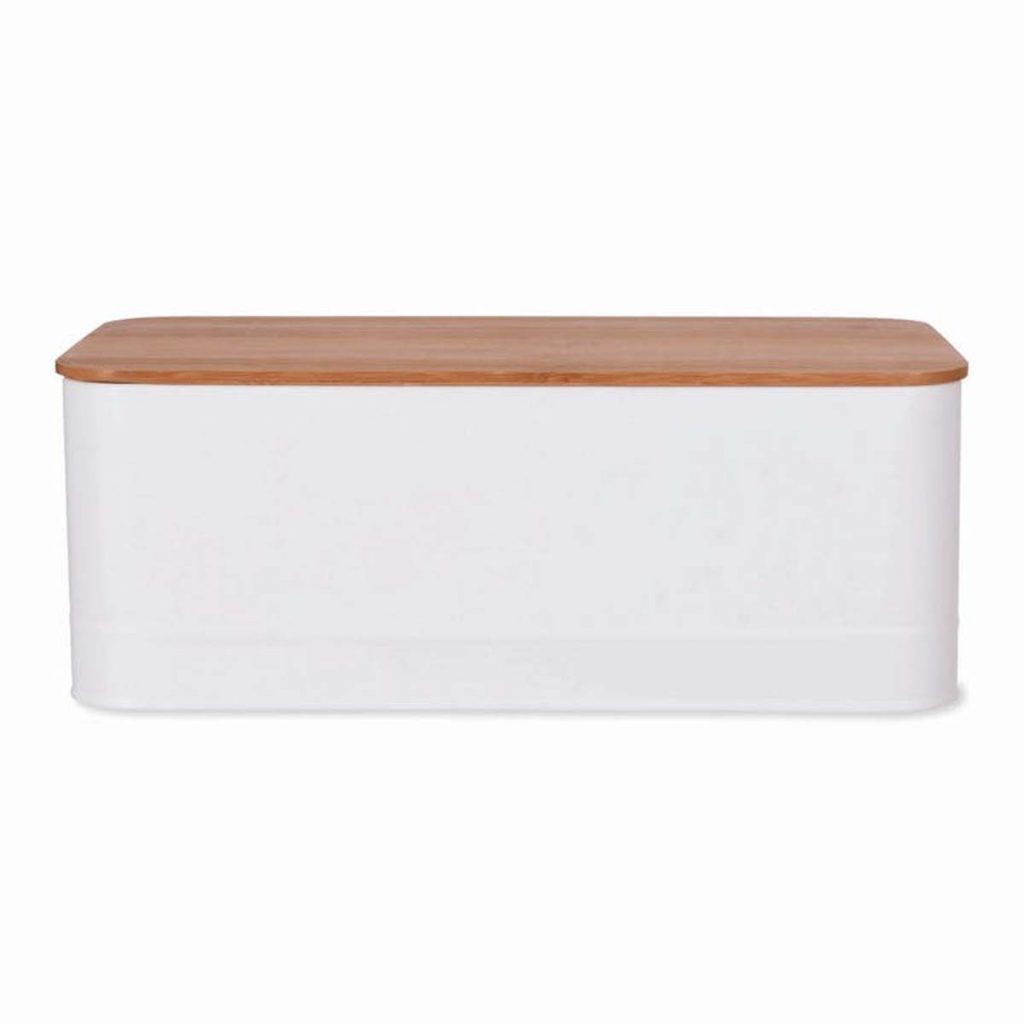 SBLW01_White Steel Bamboo Storage Box