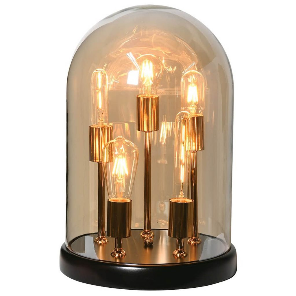 SUA064_2_Amber Glass Dome Table Lamp