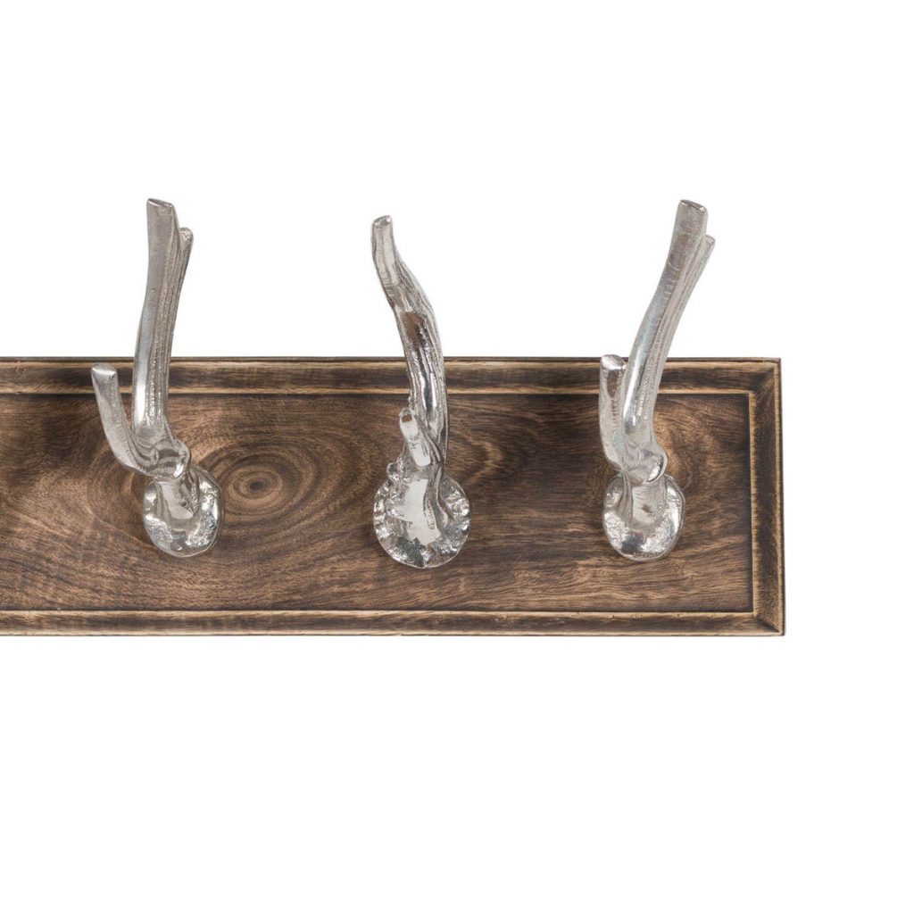 19125-a Stag Silver Coat Rack Hooks