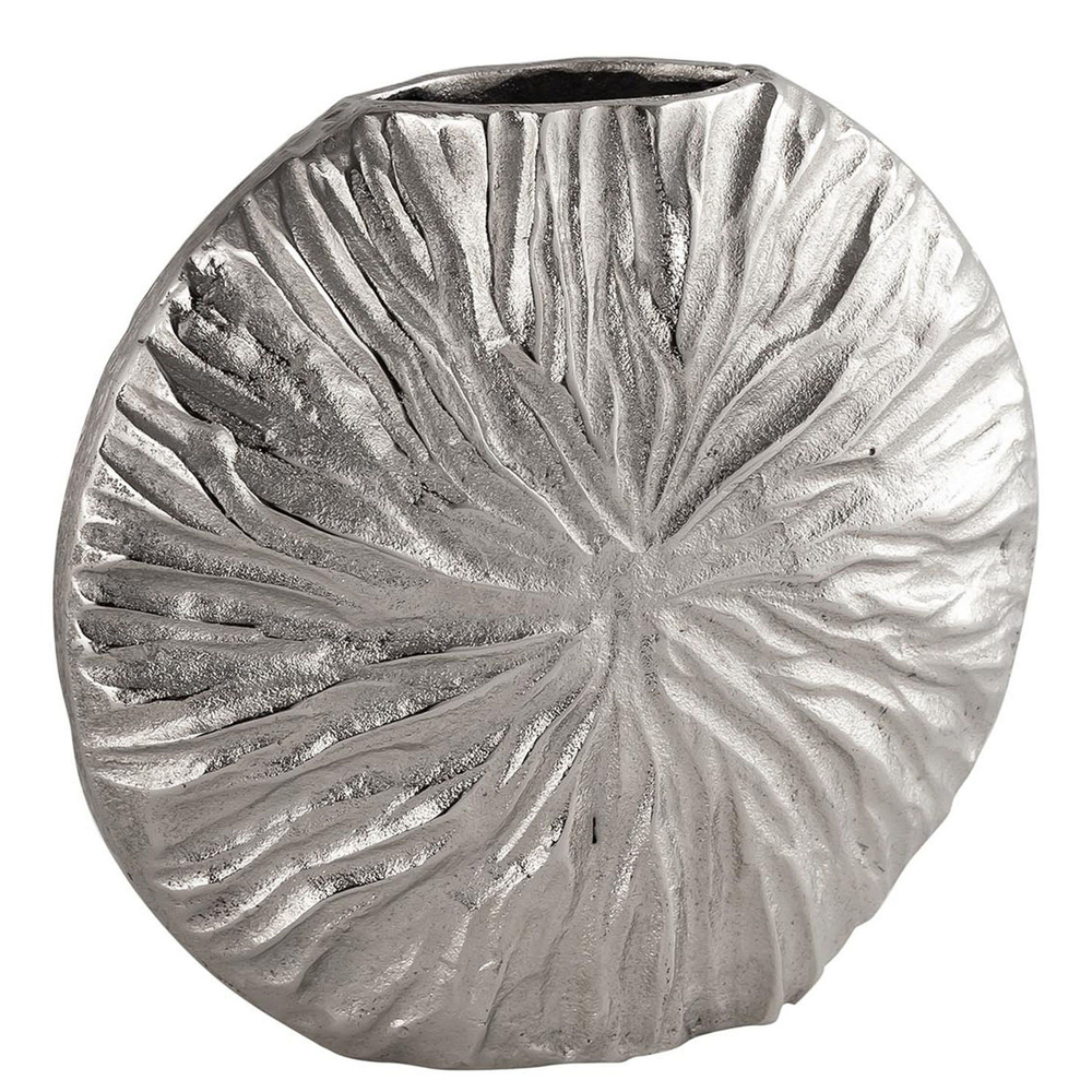 21538 Silver Metal Textured Vase