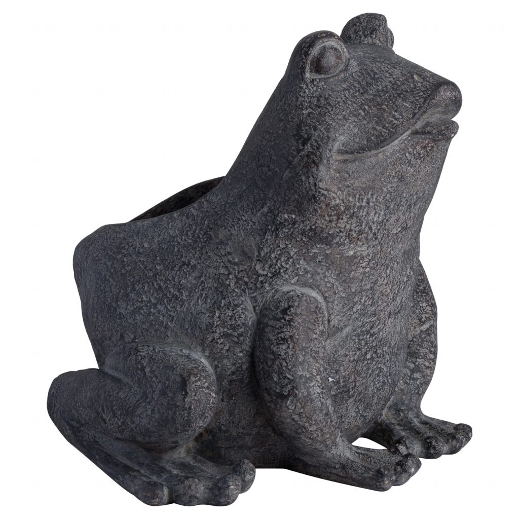 19835 Rustic Grey Frog Garden Planter