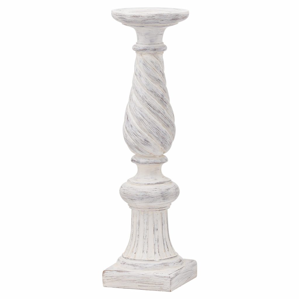 21212 White Twisted Candle Holder