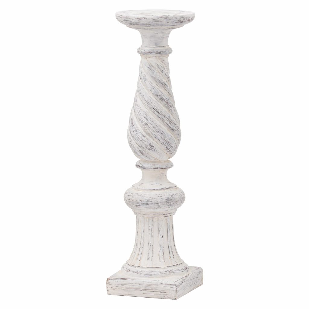 21213 Large White Twisted Candle Holder