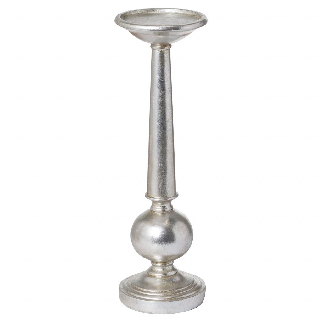 21296 Silver Column Candle Stand