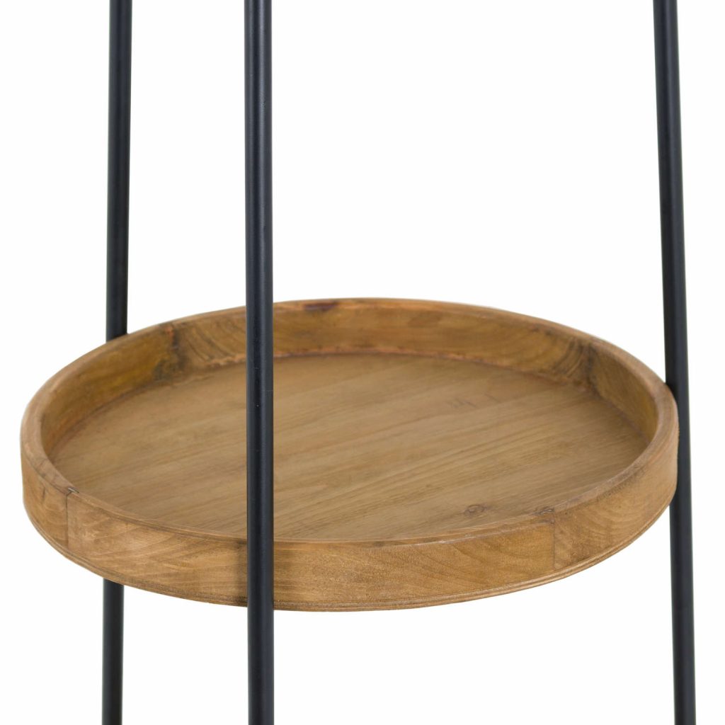 19266-a Round Metal Wooden Display Shelf Unit