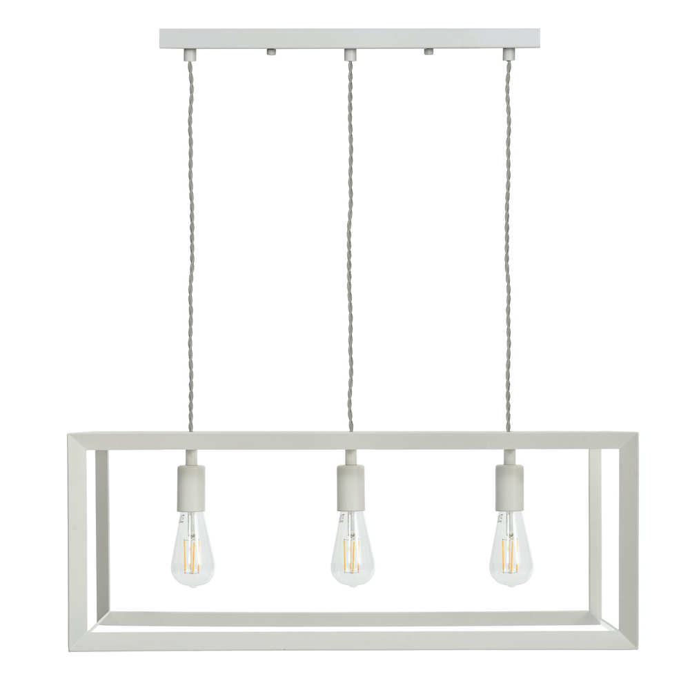 Cream Box Frame Trio Pendant Light a