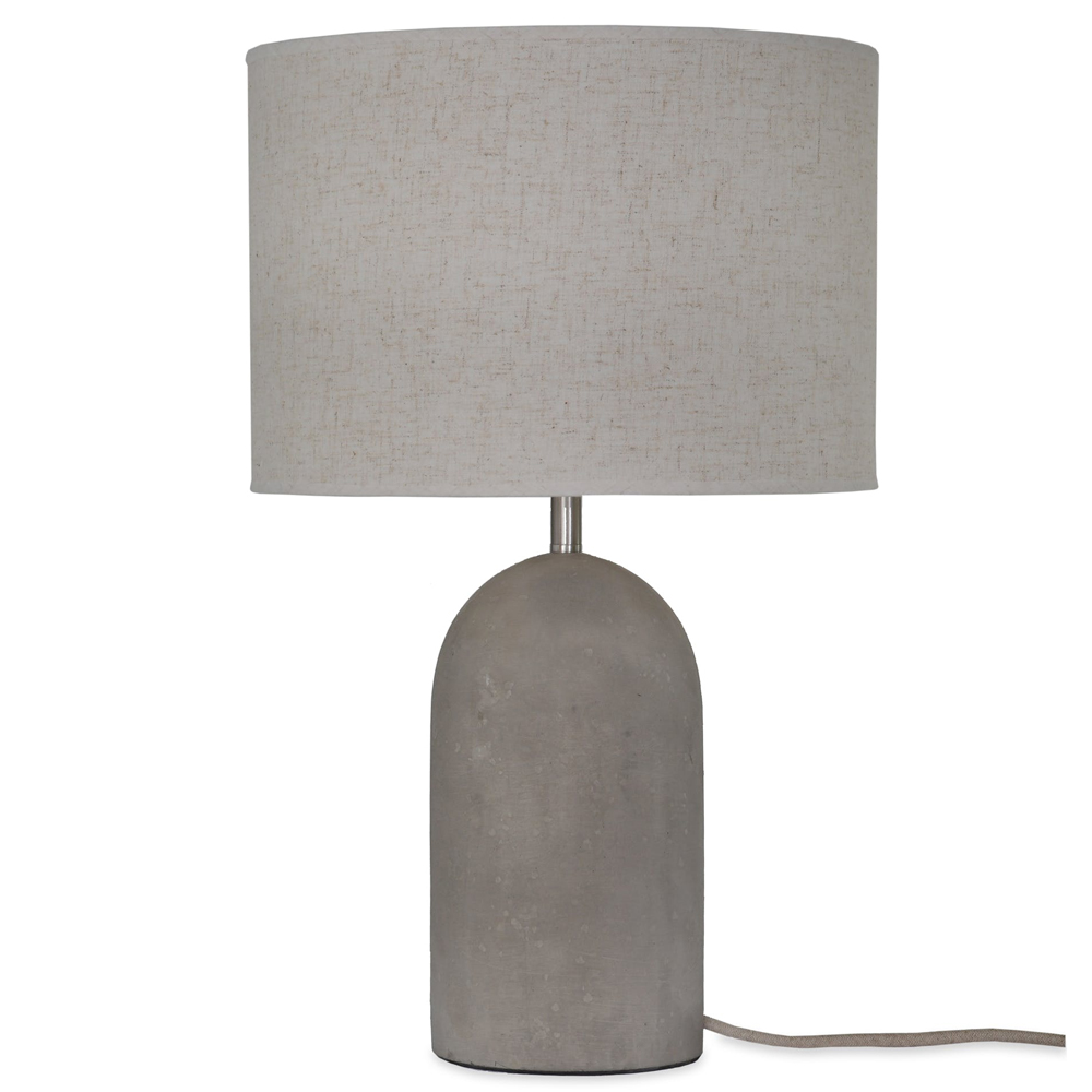 Grey Concrete Table Lamp with Shade - Interior Flair
