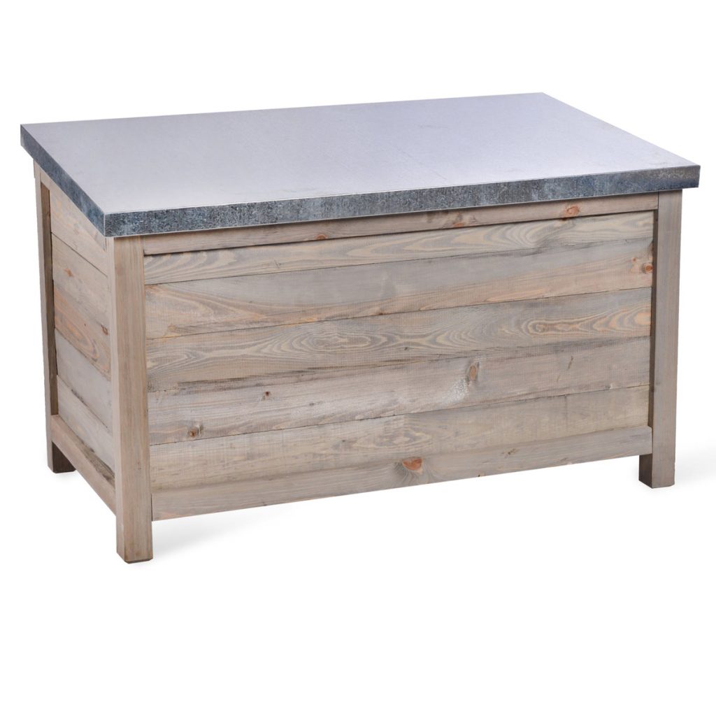 Large Grey Wooden Garden Storage Box - Interior Flair