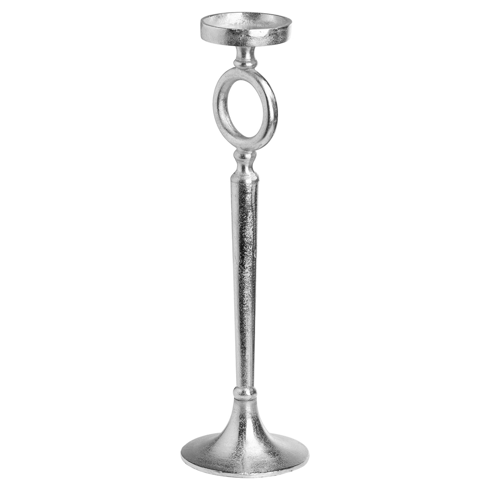 21336 Loop Silver Cast Candle Stand