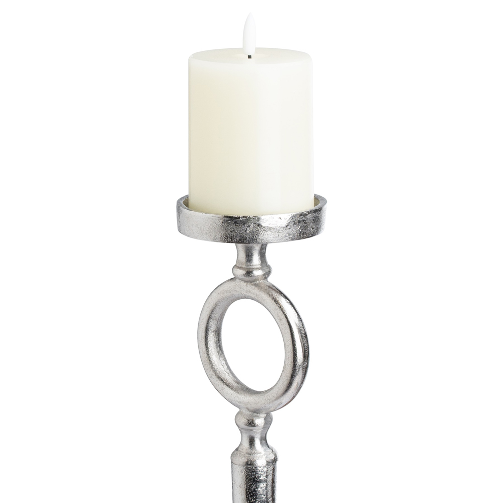 21336-a Loop Silver Cast Candle Stand