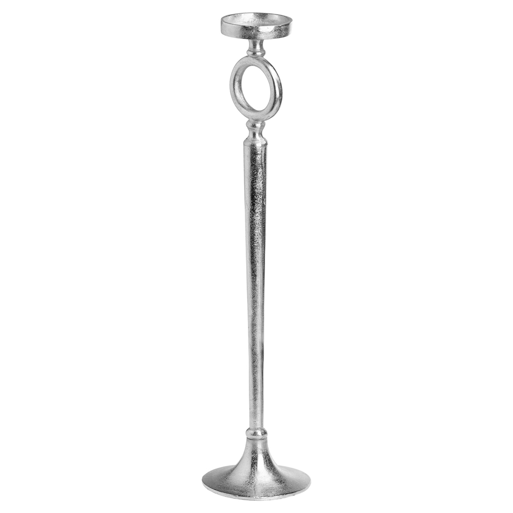 21338 Large Loop Silver Cast Candle Stand