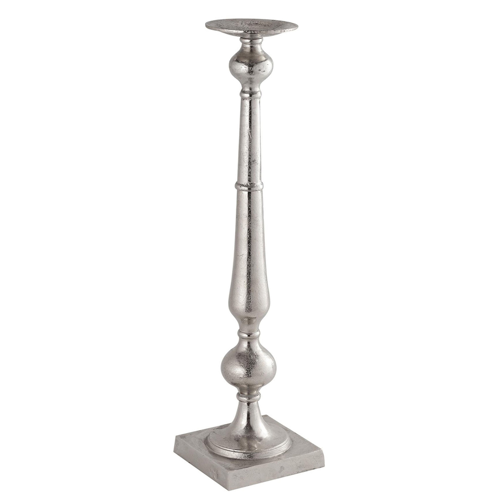 21528 Tall Large Silver Dinner Candle Holder