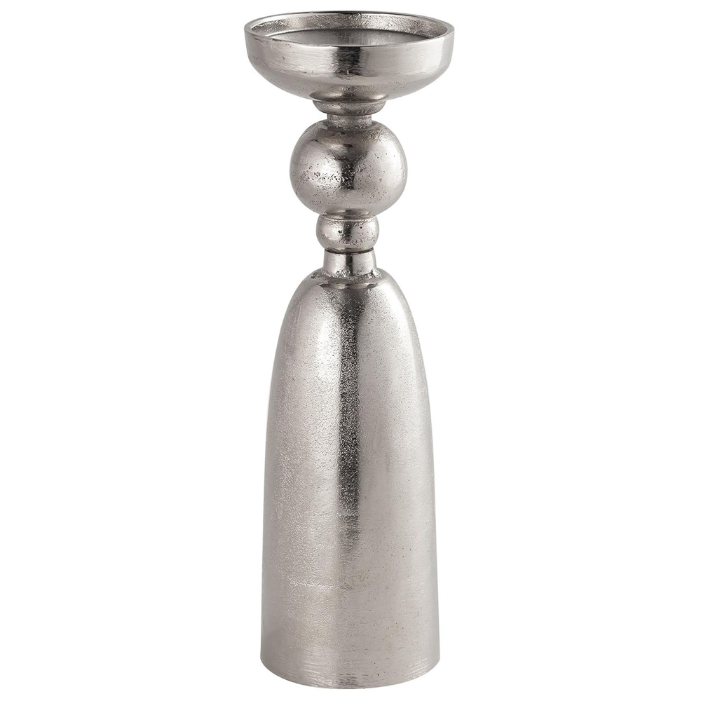 21534 Extra Large Textured Silver Candle Holder