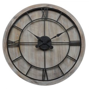 Extra Large Wooden Black Clock - Interior Flair