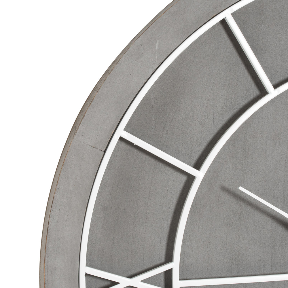 21646-b Extra Large Wooden Grey Clock