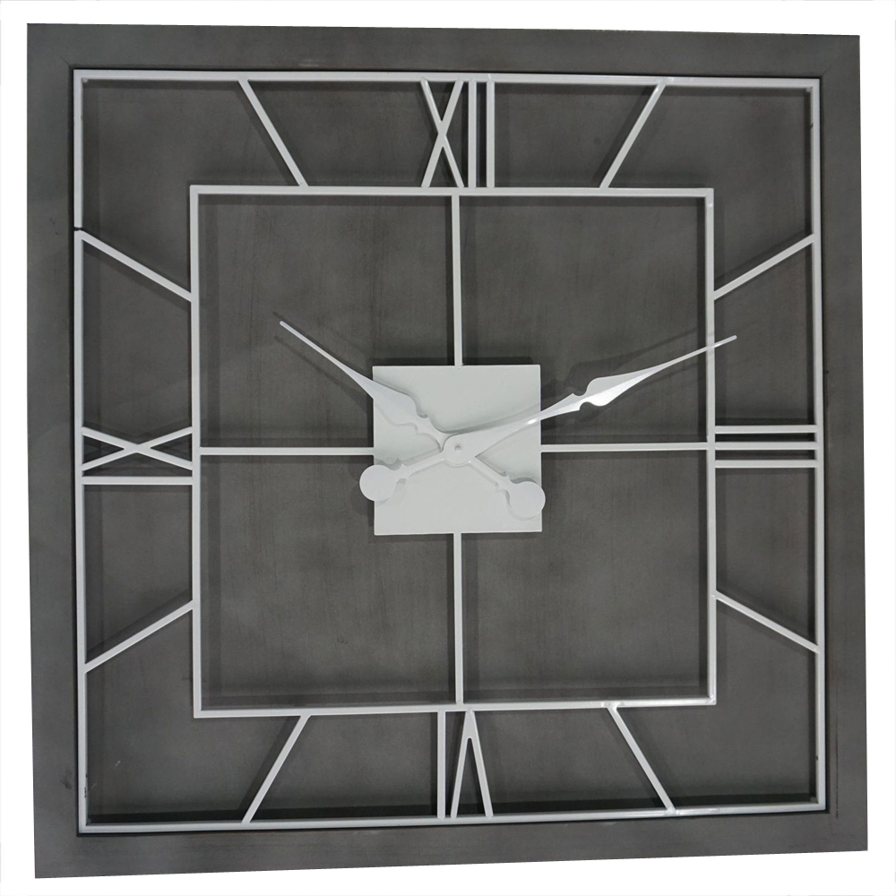 21648 Extra Large Grey Square Clock