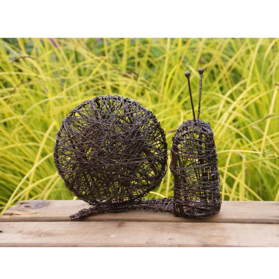 910017 Brown Filigree Snail Garden Home Ornament