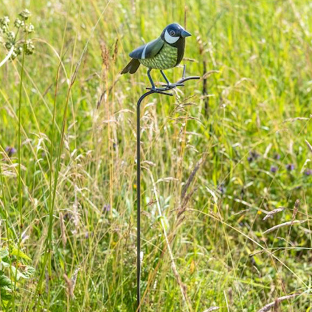 Greenfinch Bird on Twig Garden Stake